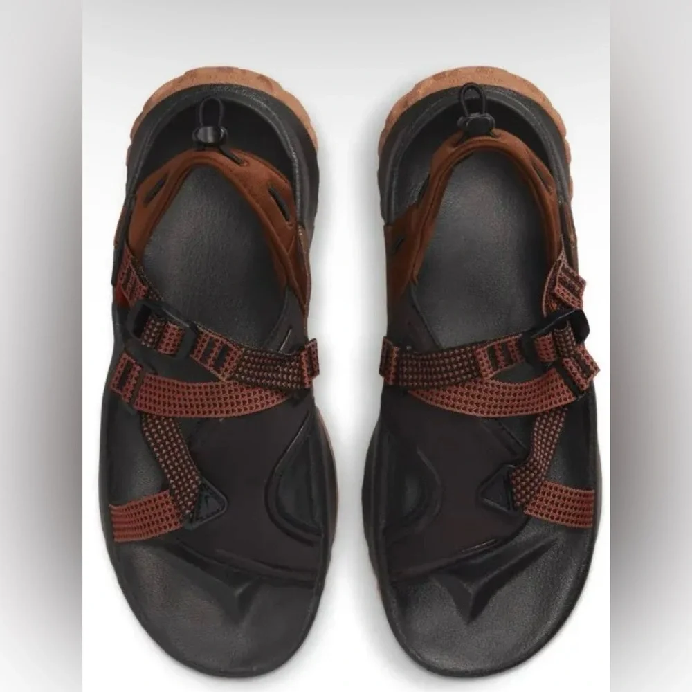 NWOB Nike Oneonta Next Nature Sandals in Black/ Gum Med Brown Cacao Wow Size 9 - Picture 2 of 8